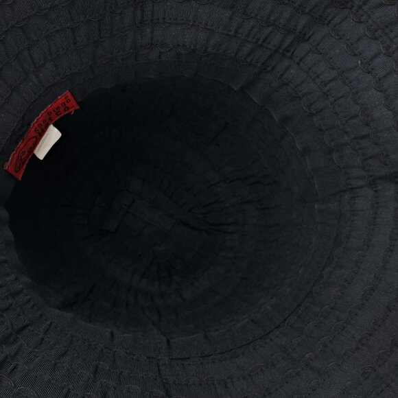 San Diego Hat Company Black Ribbon Braided Sun Hat Scalloped Edge - Picture 13 of 14